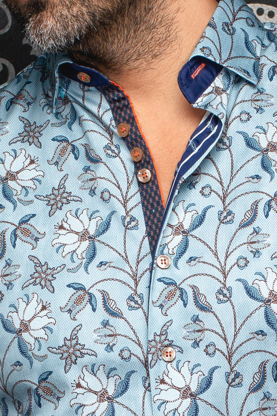 Chemise manches longues pour homme par Au Noir | HARRINGTON Bleu Acier | Boutique Vvög, inventaire complet de la marque Au Noir