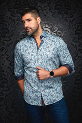 Chemise manches longues pour homme par Au Noir | HARRINGTON Bleu Acier | Boutique Vvög, inventaire complet de la marque Au Noir