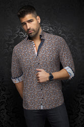Chemise manches longues en Knit pour homme par Au Noir | HAYLO Marine Orange | Boutique Vvög, inventaire complet de la marque Au Noir