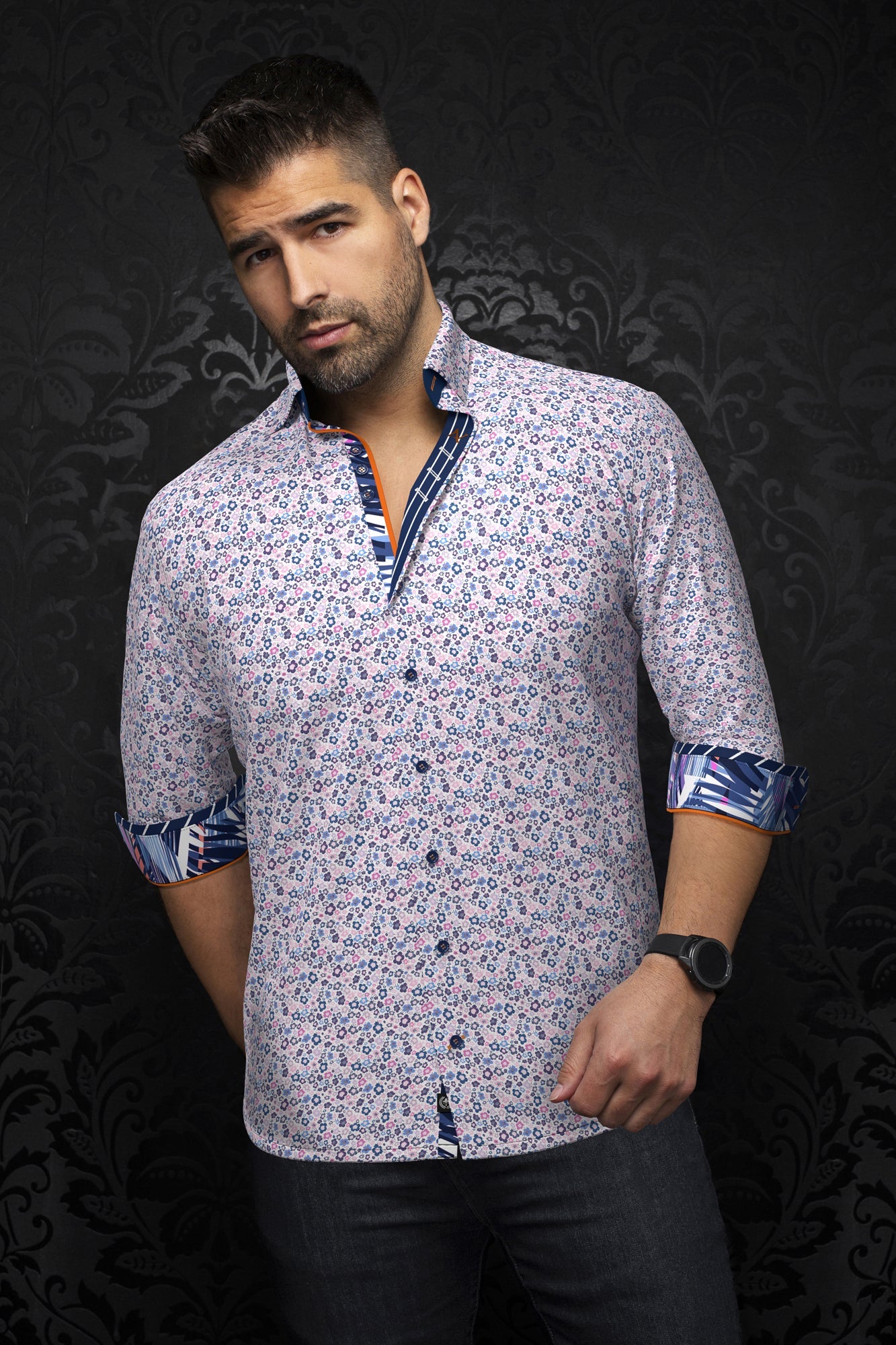 Chemise manches longues en Knit pour homme par Au Noir | HAYLO Rose | Boutique Vvög, inventaire complet de la marque Au Noir