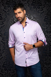 Chemise manches longues en Knit extensible pour homme par Au Noir | IRONBARK Rose Pâle | Boutique Vvög, inventaire complet de la marque Au Noir