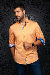 Chemise manches longues en Knit extensible pour homme par Au Noir | IRONBARK Orange | Boutique Vvög, inventaire complet de la marque Au Noir