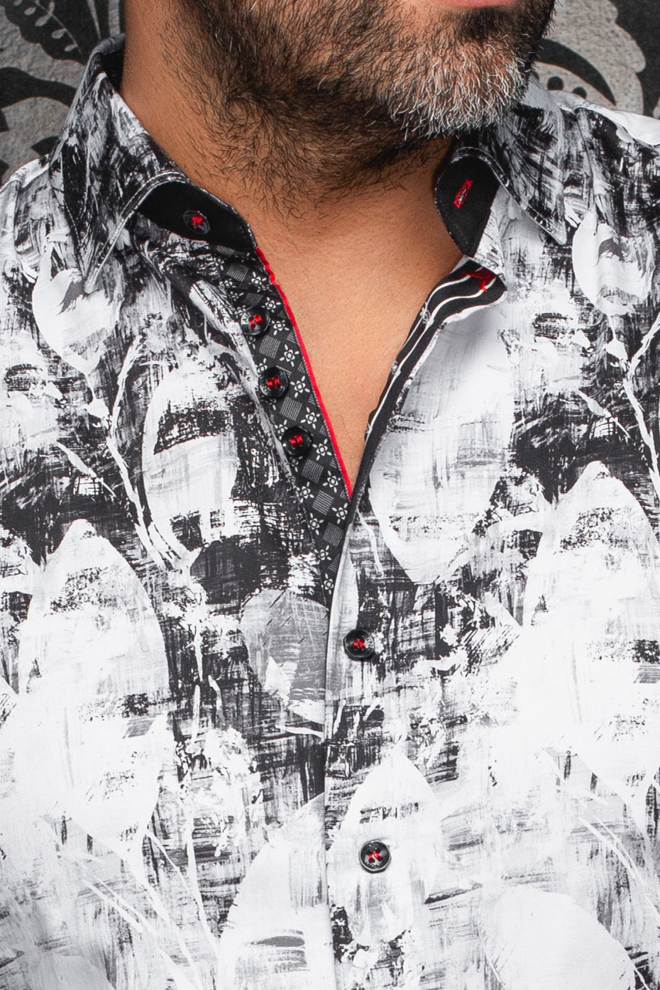 Chemise manches longues pour homme par Au Noir | JASPER Blanc Noir | Boutique Vvög, inventaire complet de la marque Au Noir