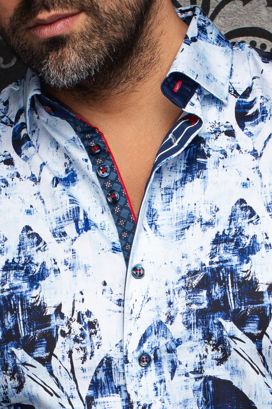 Chemise manches longues pour homme par Au Noir | JASPER Blanc Bleu | Boutique Vvög, inventaire complet de la marque Au Noir