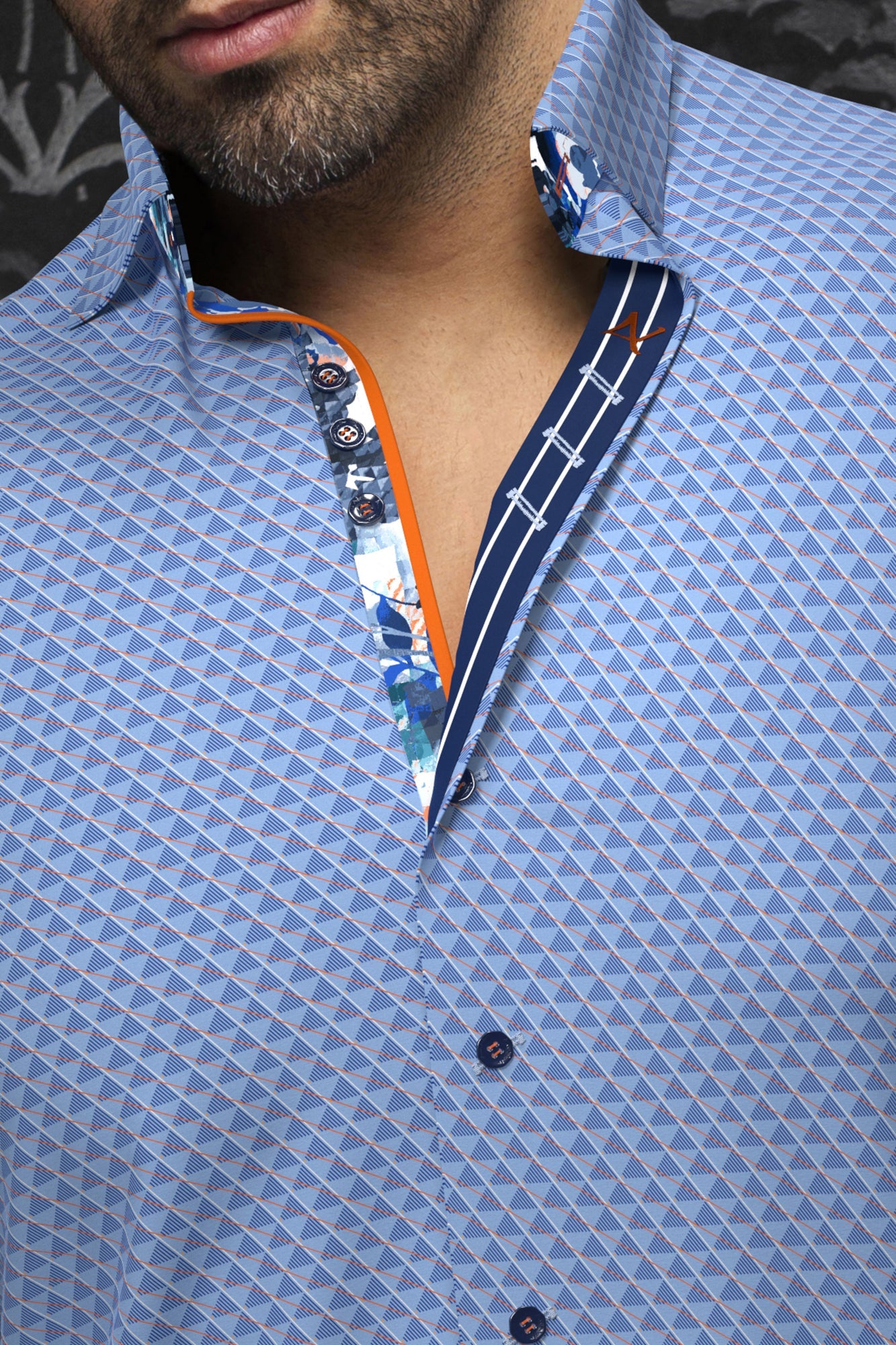 Chemise manches longues en Knit pour homme par Au Noir | KADEN Bleu Clair | Boutique Vvög, inventaire complet de la marque Au Noir