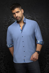 Chemise manches longues en Knit pour homme par Au Noir | KADEN Bleu Clair | Boutique Vvög, inventaire complet de la marque Au Noir
