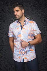 Chemise manches courtes en Knit pour homme par Au Noir | KYLE(SS) Orange | Boutique Vvög, inventaire complet de la marque Au Noir