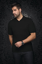 Merino wool polo for men by Au Noir | LOWICK Black | Boutique Vvög, complete inventory of the Au Noir brand