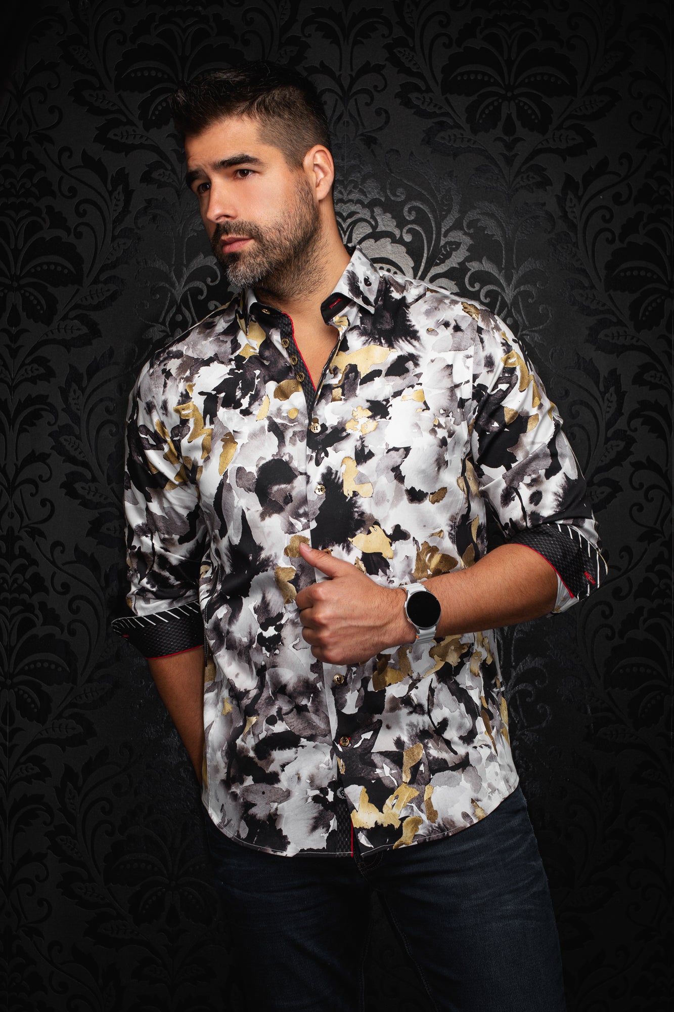 Chemise manches longues pour homme par Au Noir | MAGNUS Or | Boutique Vvög, inventaire complet de la marque Au Noir