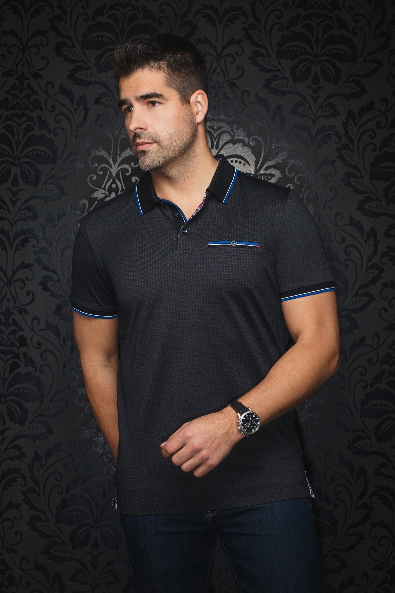 Polo pour homme par Au Noir | MAYBERRY Noir | Boutique Vvög, inventaire complet de la marque Au Noir