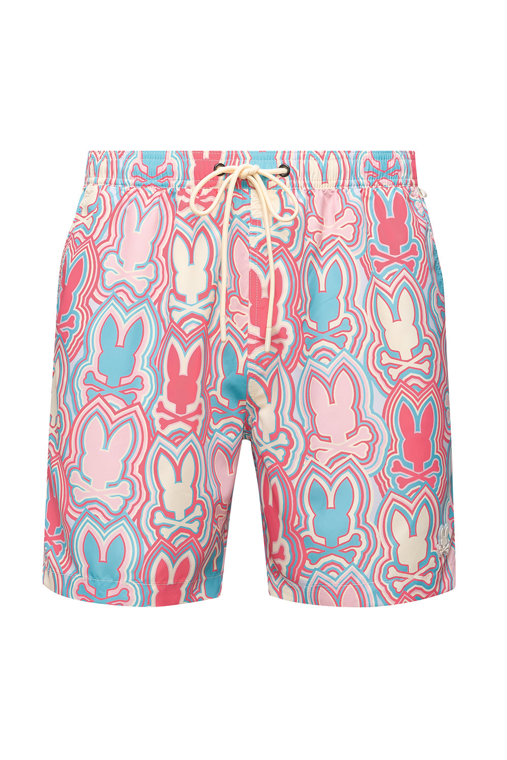 Maillot short pour homme par Psycho Bunny | MB1000003 Blanc Gris | Boutique Vvög, vêtements mode pour homme et femme