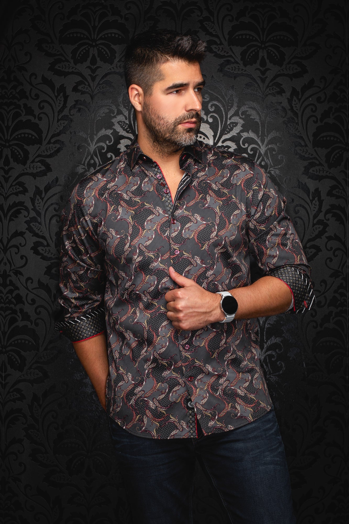 Chemise manches longues pour homme par Au Noir | MIRAGE Noir | Boutique Vvög, inventaire complet de la marque Au Noir
