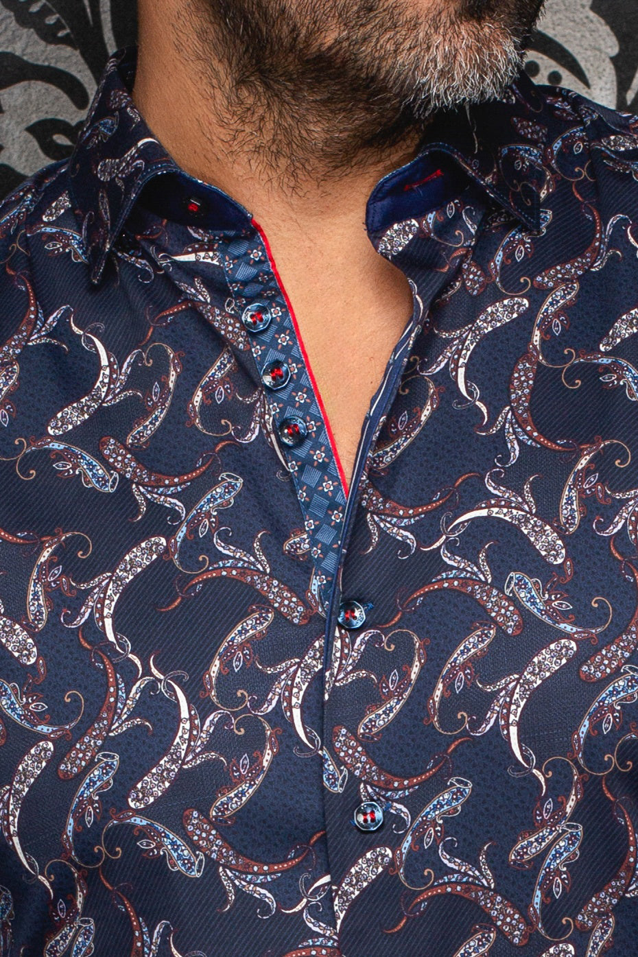 Chemise manches longues pour homme par Au Noir | MIRAGE Marine | Boutique Vvög, inventaire complet de la marque Au Noir