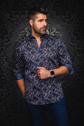 Chemise manches longues pour homme par Au Noir | MIRAGE Marine | Boutique Vvög, inventaire complet de la marque Au Noir