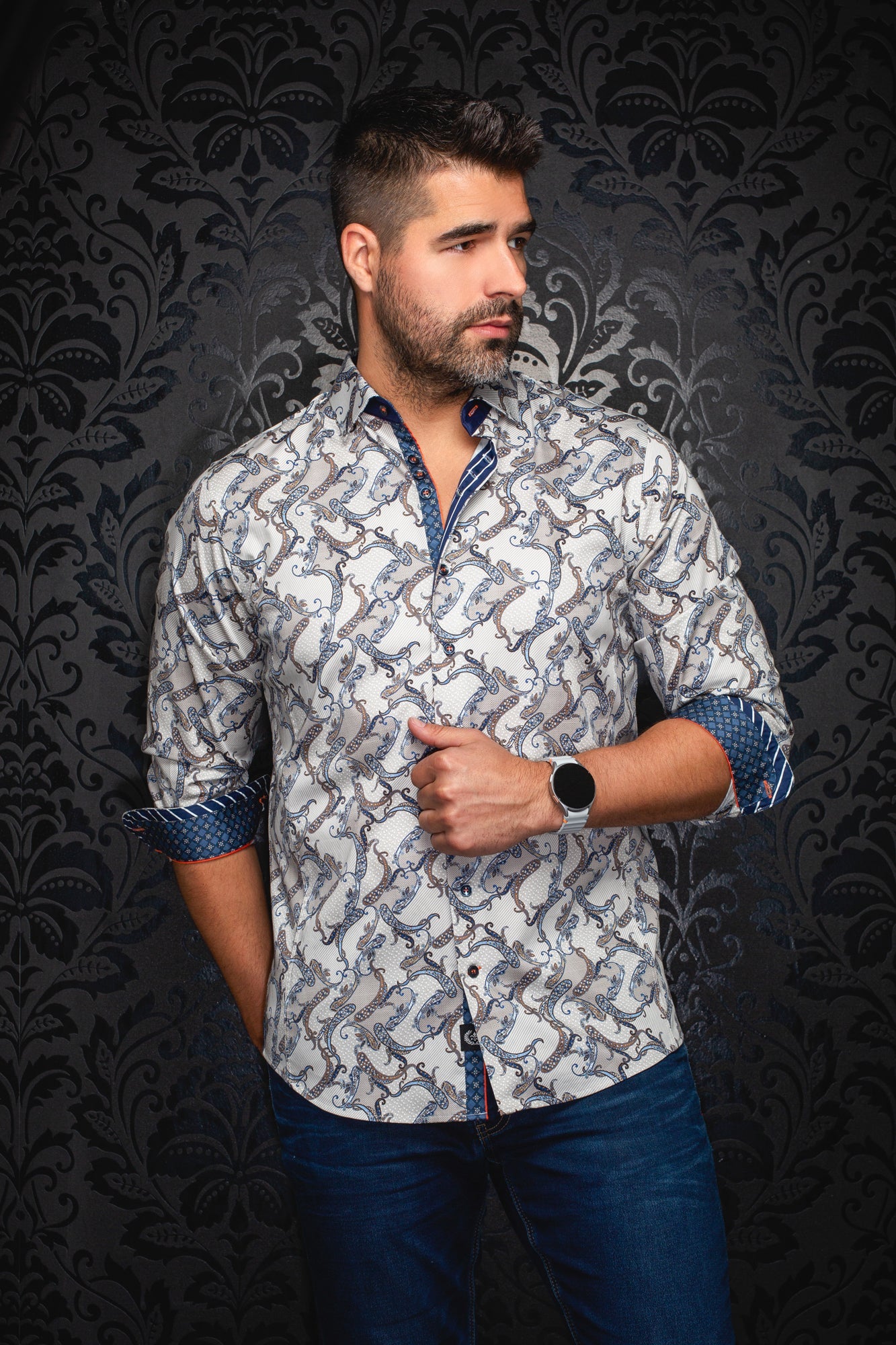 Chemise manches longues pour homme par Au Noir | MIRAGE Pierre | Boutique Vvög, inventaire complet de la marque Au Noir