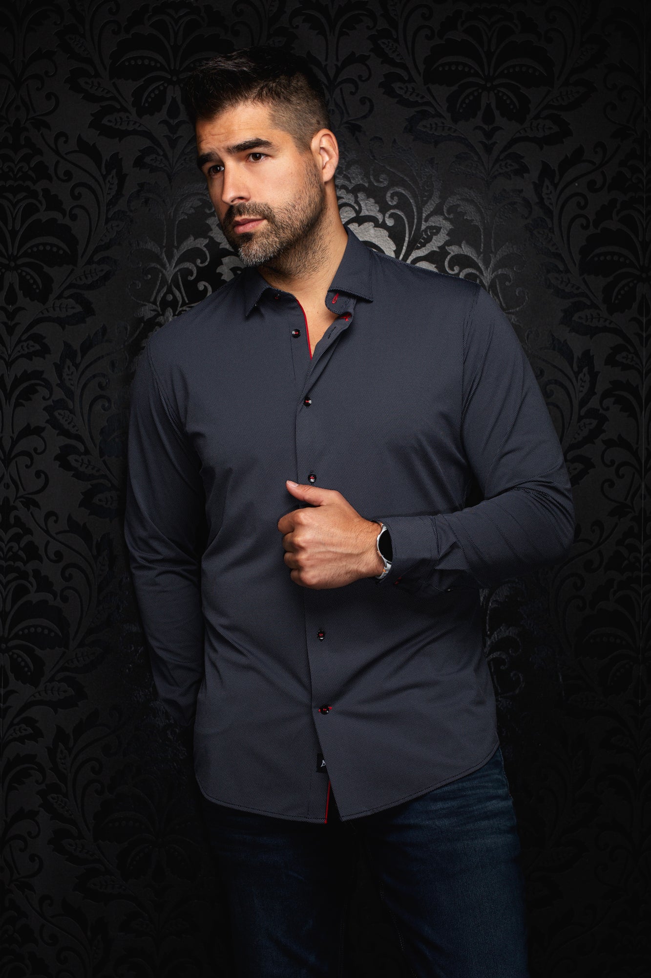 Chemise en nylon pour homme par Au Noir | MONTESSORI Noir | Boutique Vvög, vêtements mode pour homme et femme