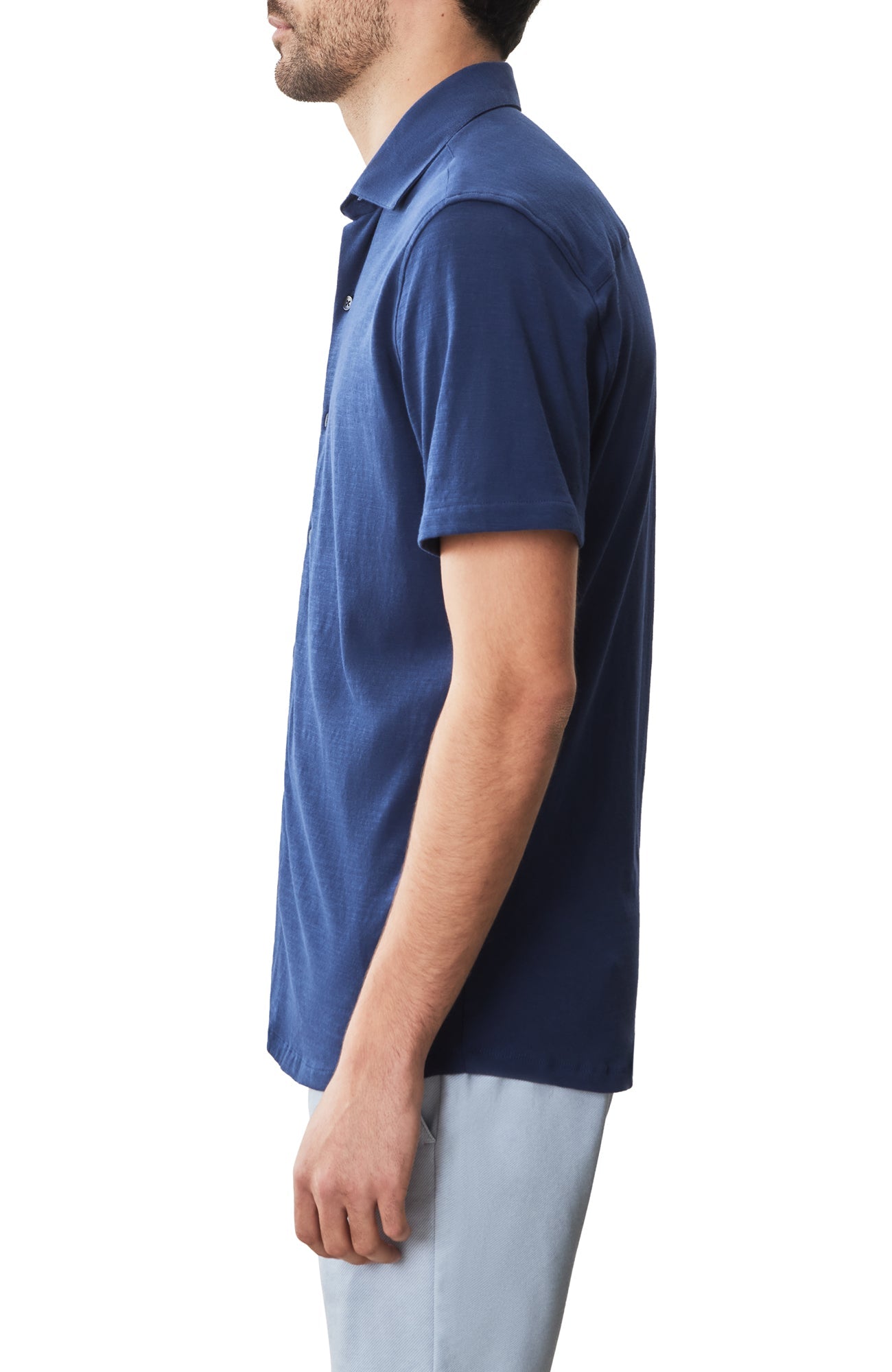 Chemise en tricot à manches courtes pour homme par Robert Barakett | RB51502 Kimberton Bleu Marine | Boutique Vvög, vêtements mode pour homme et femme