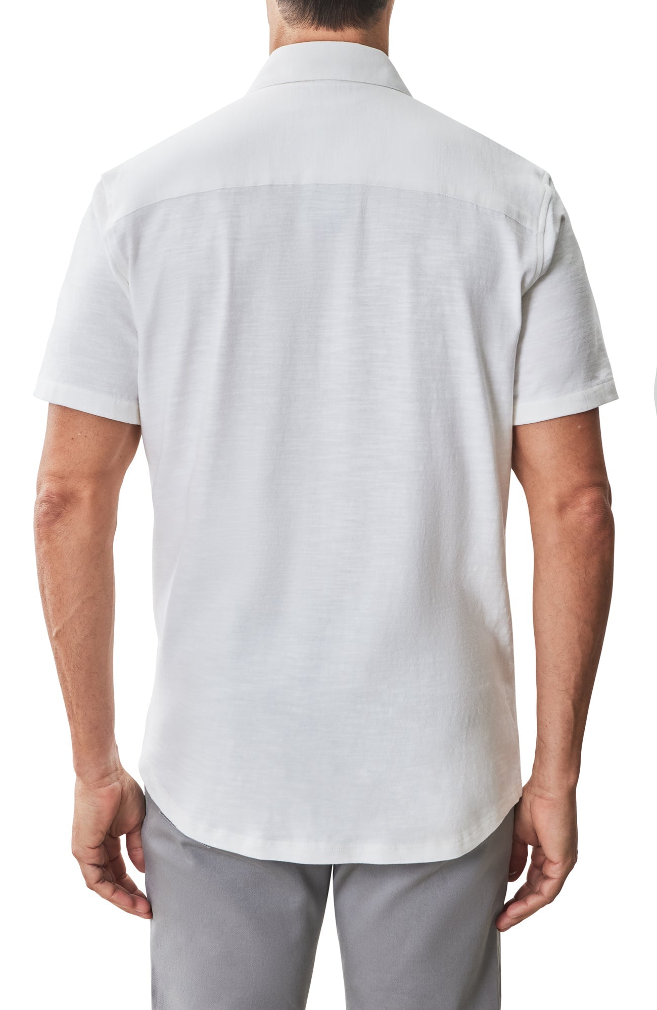Chemise en tricot à manches courtes pour homme par Robert Barakett | RB51502 Kimberton Blanc | Boutique Vvög, vêtements mode pour homme et femme
