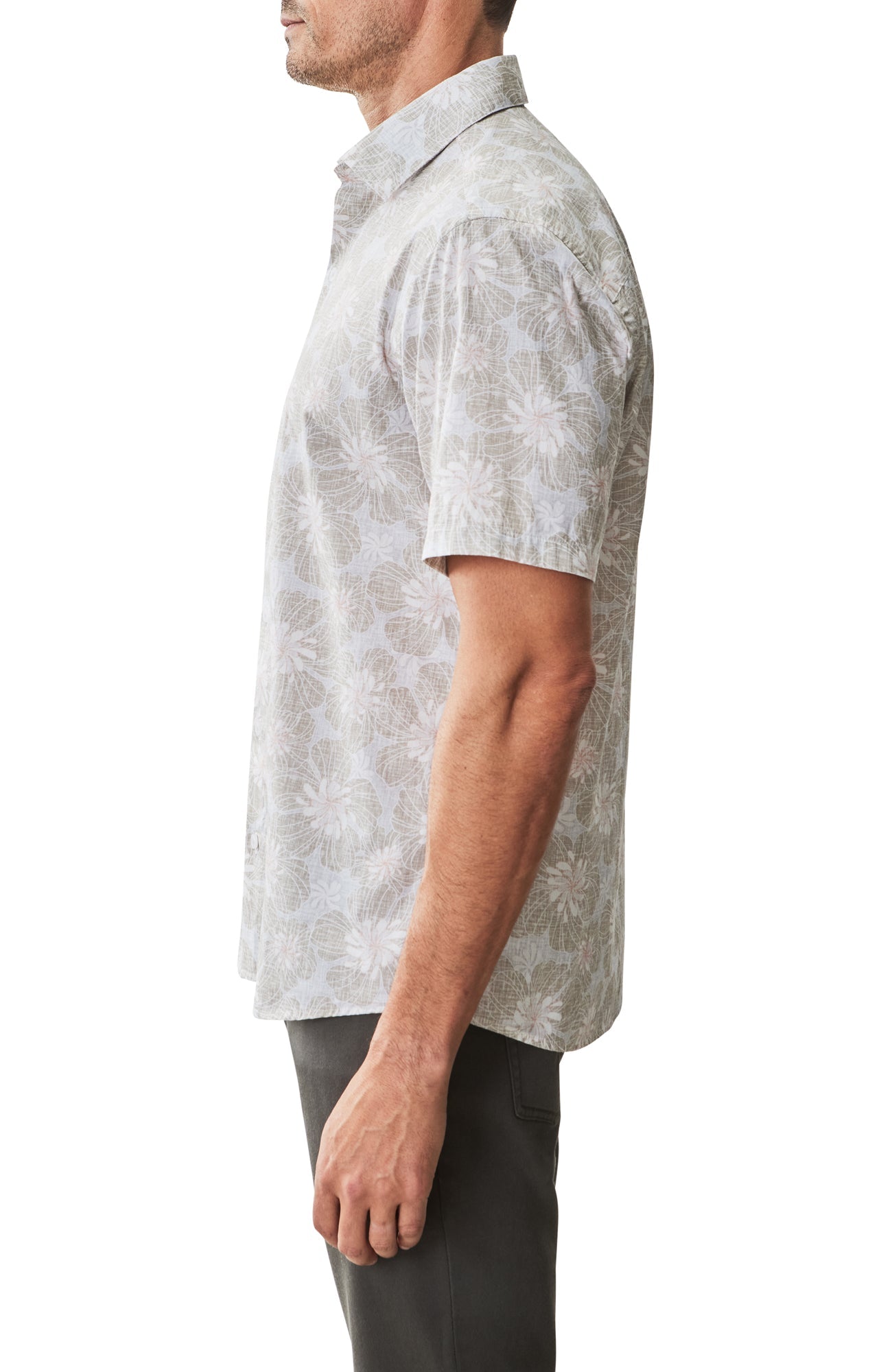 Chemise tissée à manches courtes pour homme par Robert Barakett | RB51519 Aspen Beige | Boutique Vvög, vêtements mode pour homme et femme
