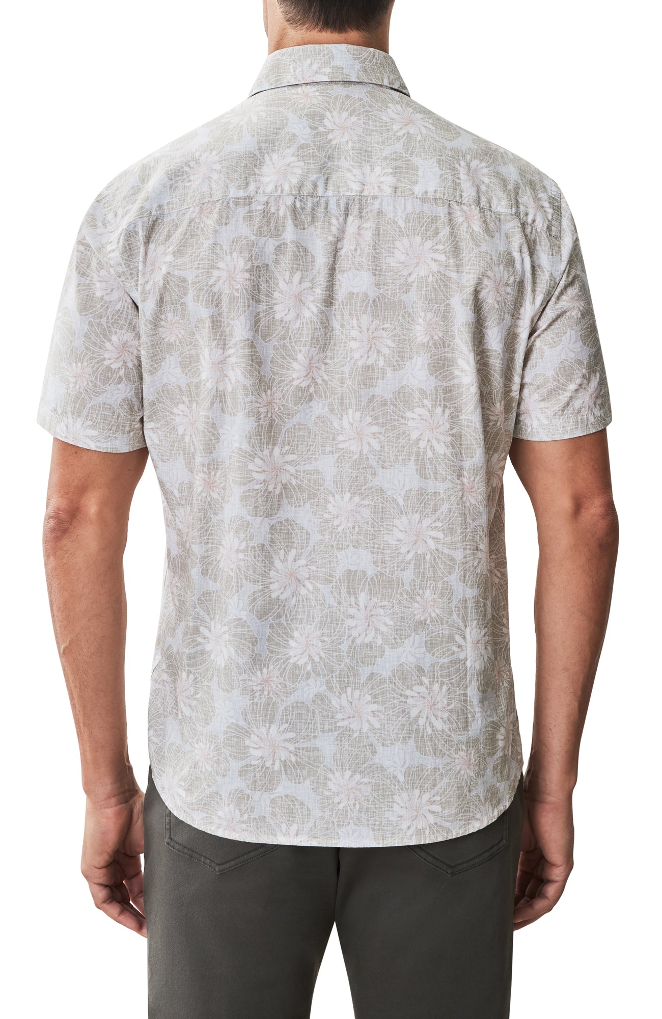 Chemise tissée à manches courtes pour homme par Robert Barakett | RB51519 Aspen Beige | Boutique Vvög, vêtements mode pour homme et femme