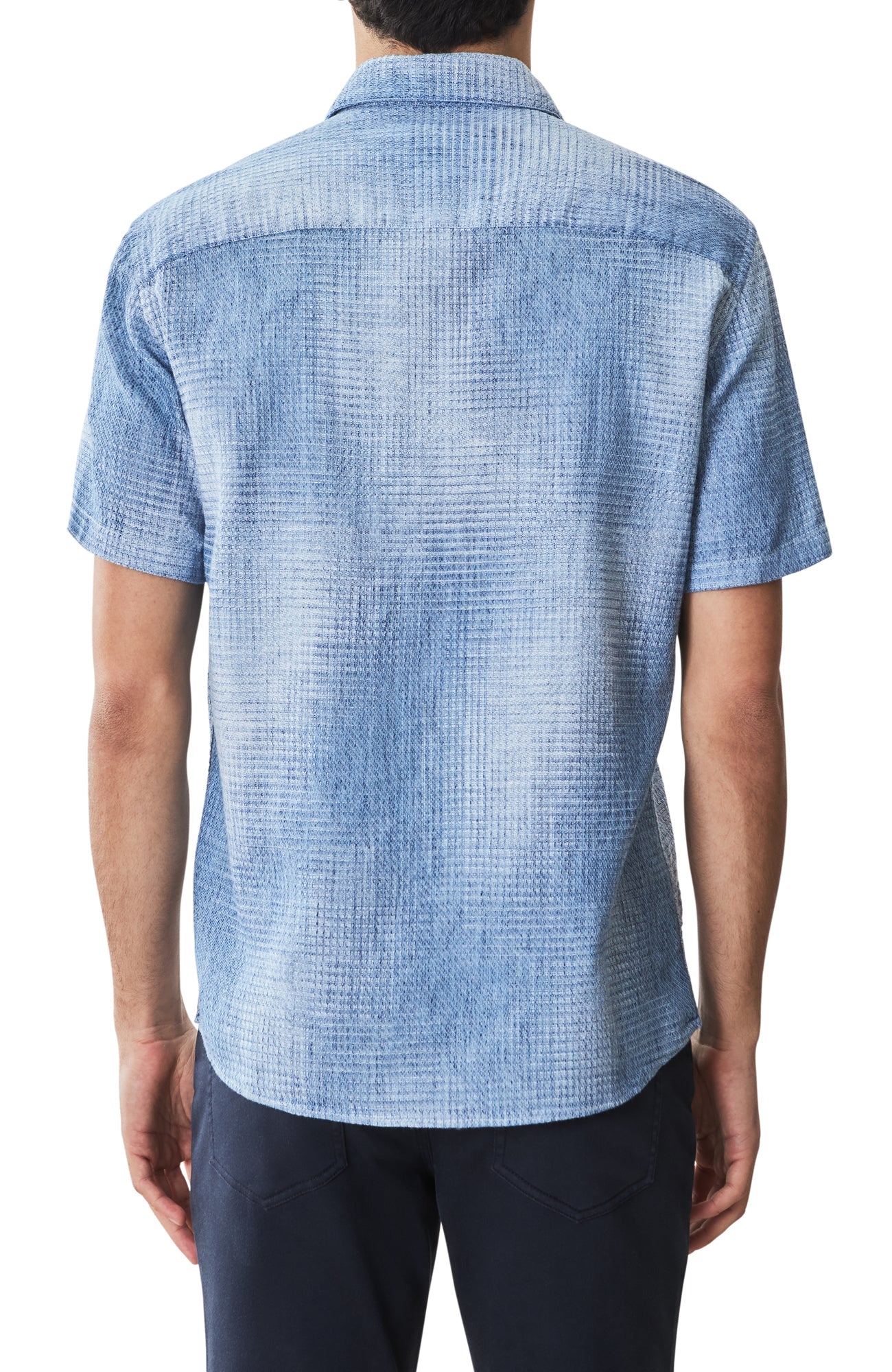 Chemise tissée à manches courtes pour homme par Robert Barakett | RB51564 Ferris Bleu | Boutique Vvög, vêtements mode pour homme et femme