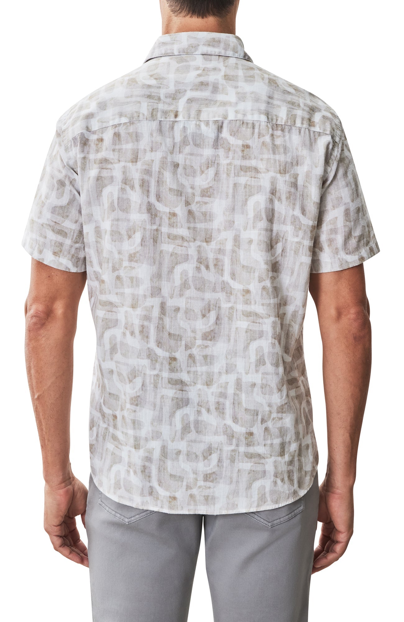 Chemise tissée à manches courtes pour homme par Robert Barakett | RB51573 Steinway Beige | Boutique Vvög, vêtements mode pour homme et femme