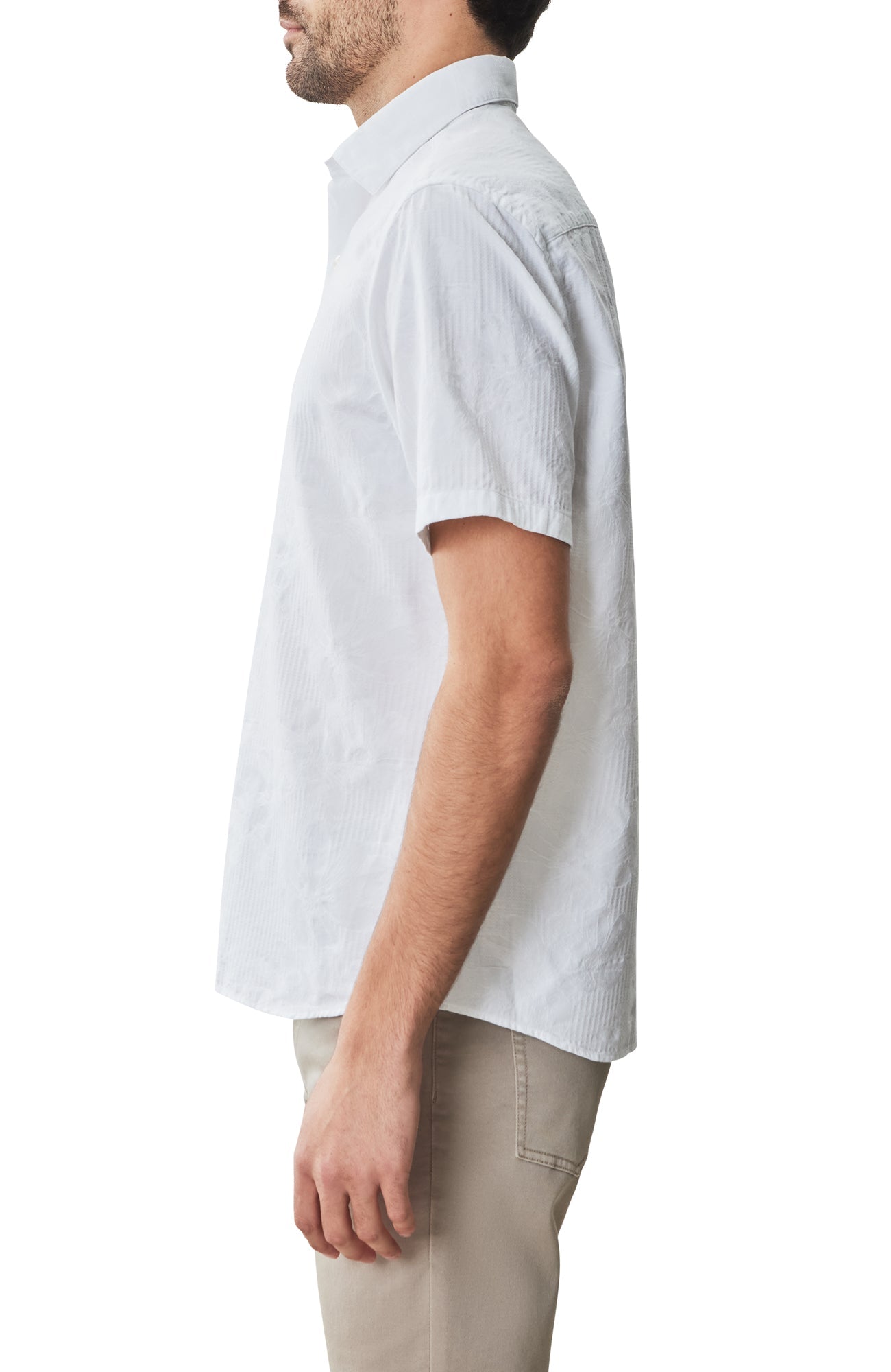 Chemise tissée à manches courtes pour homme par Robert Barakett | RB51582 Silverlake Blanc | Boutique Vvög, vêtements mode pour homme et femme