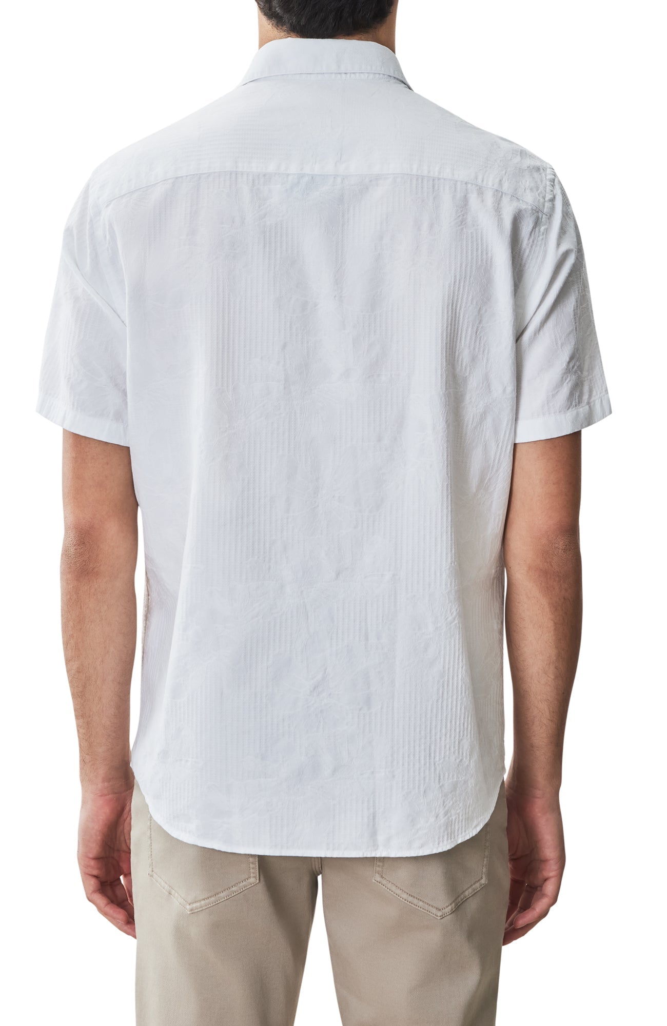 Chemise tissée à manches courtes pour homme par Robert Barakett | RB51582 Silverlake Blanc | Boutique Vvög, vêtements mode pour homme et femme