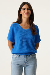 Chandail manches courtes pour femme par Garcia | O260040 Cobalt Estival | Boutique Vvög, vêtements mode pour homme et femme