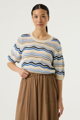 Tricot manches courtes pour femme par Garcia | O260044 Blanc Écume | Boutique Vvög, vêtements mode pour homme et femme