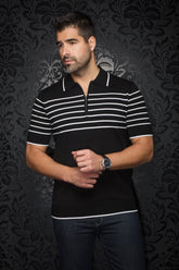 Polo en laine mérino pour homme par Au Noir | OBAN Noir | Boutique Vvög, inventaire complet de la marque Au Noir