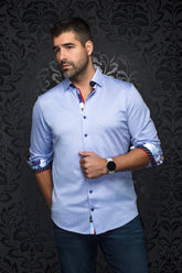 Chemise manches longues en Knit pour homme par Au Noir | PALMA Bleu Clair | Boutique Vvög, inventaire complet de la marque Au Noir