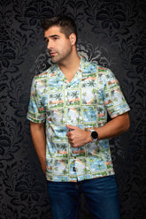 Chemise Performance à col ouvert pour homme par Au Noir | PALMBEACH T Olive | Boutique Vvög, inventaire complet de la marque Au Noir