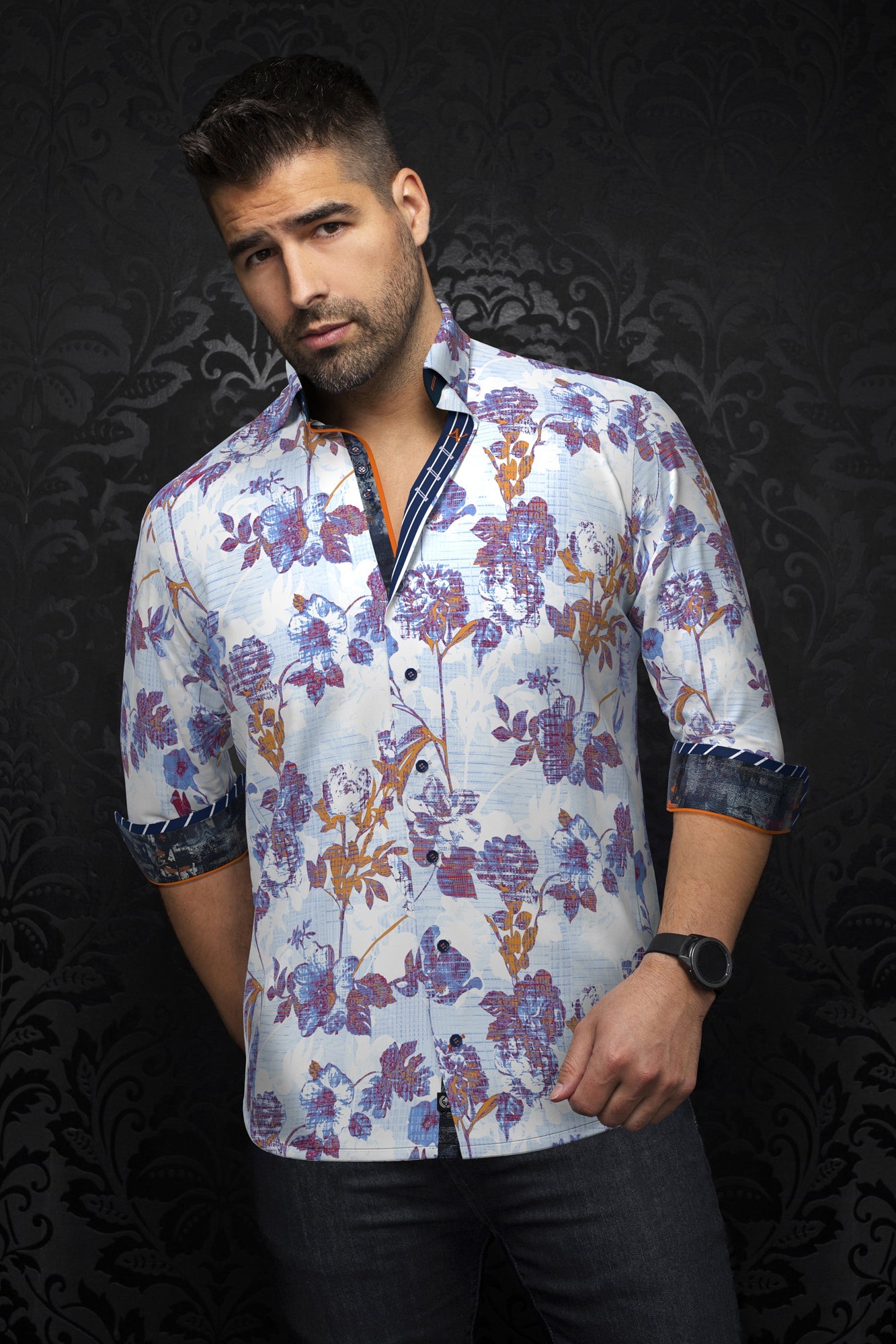 Chemise manches longues pour homme par Au Noir | PEYLON Bleu Clair | Boutique Vvög, inventaire complet de la marque Au Noir