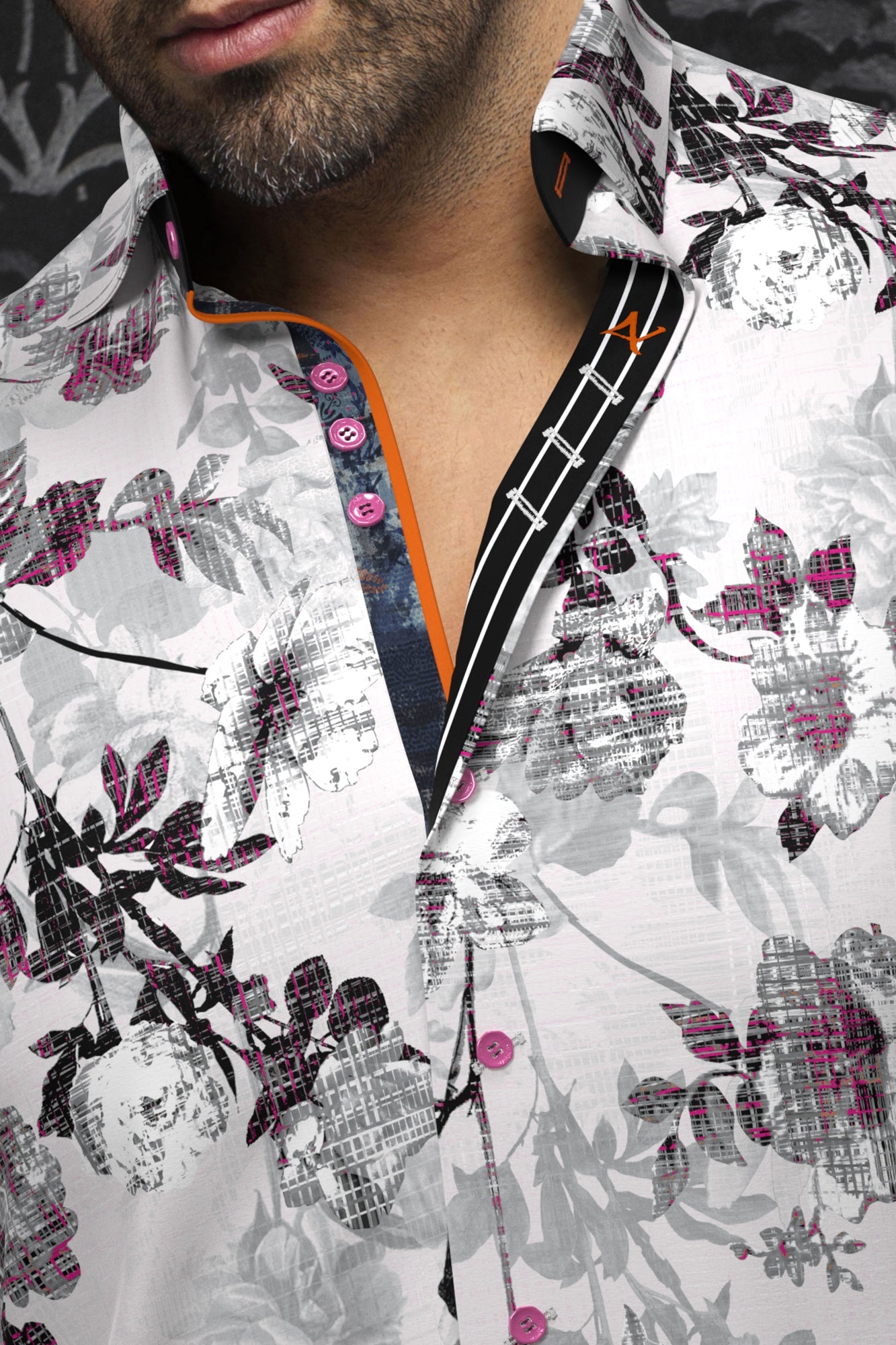 Chemise manches longues pour homme par Au Noir | PEYLON Blanc Rose | Boutique Vvög, inventaire complet de la marque Au Noir