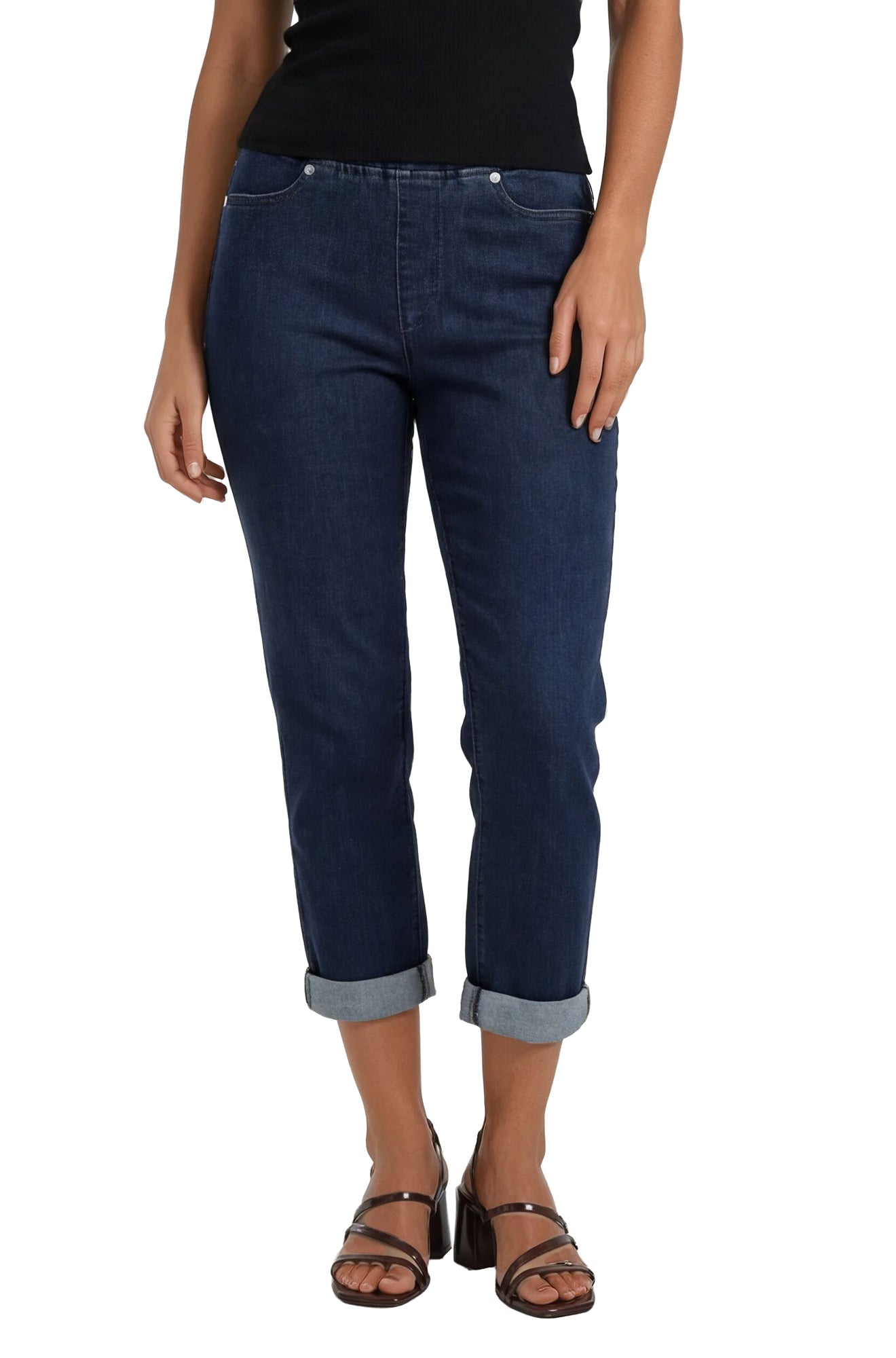 Le jean structuré bleu foncé Coupe : jambe large, taille régulière | Contemporaine | Taille haute Le jean structuré bleu foncé Coupe : jambe large, taille régulière | Contemporaine | Taille haute
