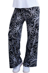 Palazo pour femme par Rien ne se perd, tout se crée | Coco Floral Noir Et Blanc | Boutique Vvög, vêtements mode pour homme et femme