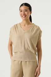 T-Shirt pour femme par Garcia | Q260011 Pierre beige | Boutique Vvög, vêtements mode pour homme et femme