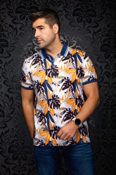 Polo pour homme par Au Noir | RAINBLOOM Bleu Or | Boutique Vvög, inventaire complet de la marque Au Noir