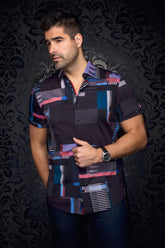 Knit short sleeve shirt for men by Au Noir | RANDFORD(SS) Black | Boutique Vvög, complete inventory of the Au Noir brand