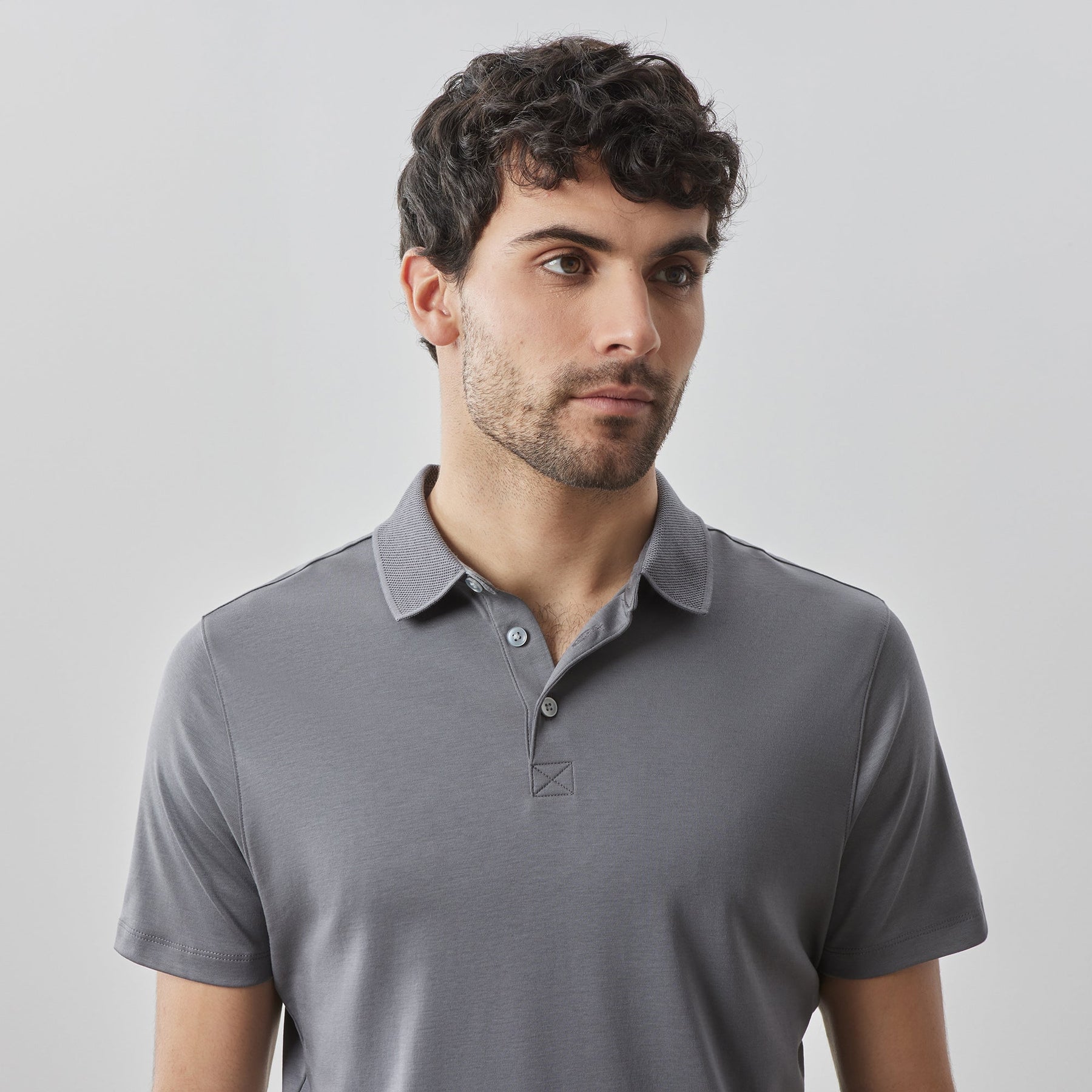 Polo à manches courtes "honeycomb" pour homme par Robert Barakett | RB11016 Georgia Cendre Chaude | Boutique Vvög, vêtements mode pour homme et femme