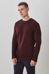 Chandail M.L. col rond pour homme par Robert Barakett | RB32345 Bertona Bordeaux | Boutique Vvög, vêtements mode pour homme et femme