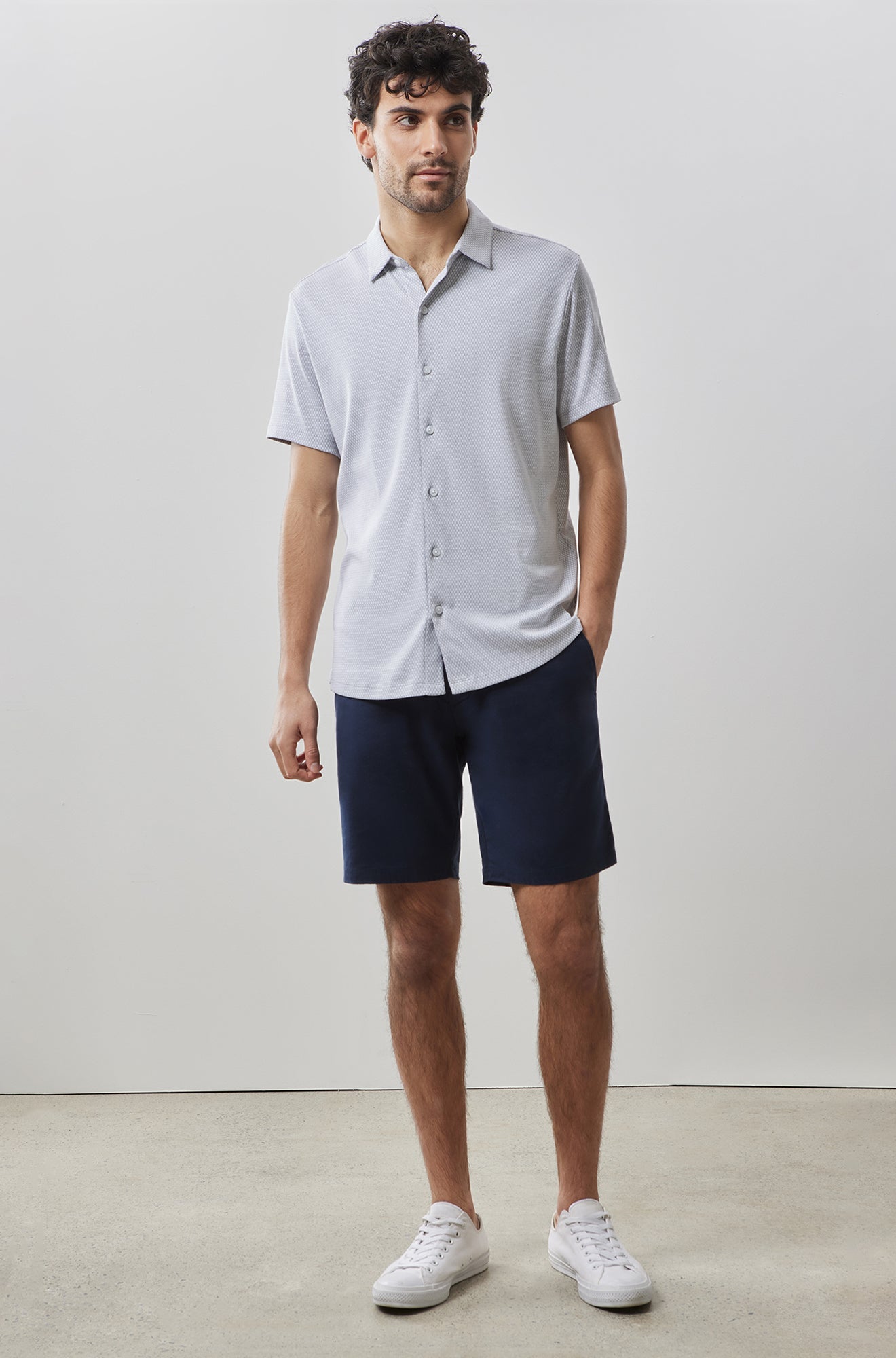 Chemise en tricot à manches courtes pour homme par Robert Barakett | RB41055 Campbell Gris | Boutique Vvög, vêtements mode pour homme et femme