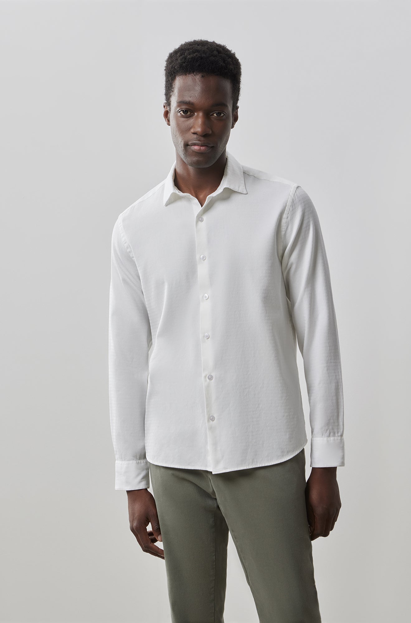Chemise tissée à manches longues pour homme par Robert Barakett | RB41152 Colter Blanc | Boutique Vvög, vêtements mode pour homme et femme