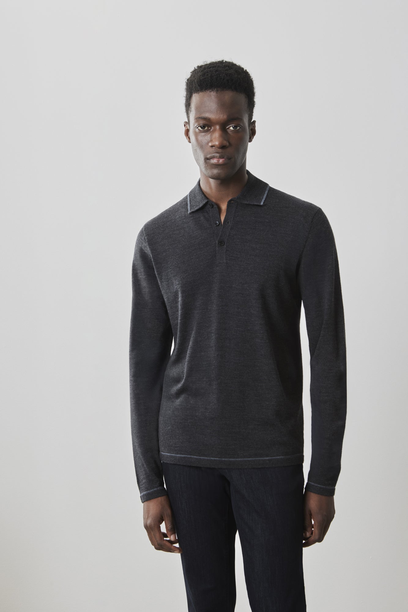 Polo à manches longues pour homme par Robert Barakett | RB41550 Roman Anthracite | Boutique Vvög, vêtements mode pour homme et femme