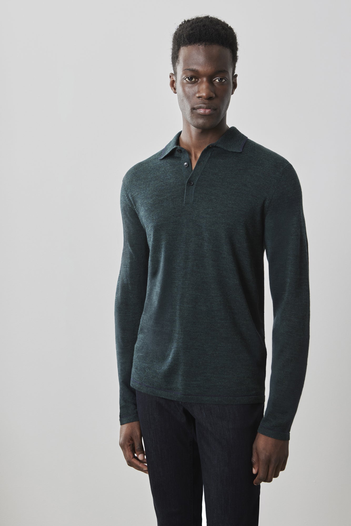 Polo à manches longues pour homme par Robert Barakett | RB41550 Roman Vert Foncé | Boutique Vvög, vêtements mode pour homme et femme