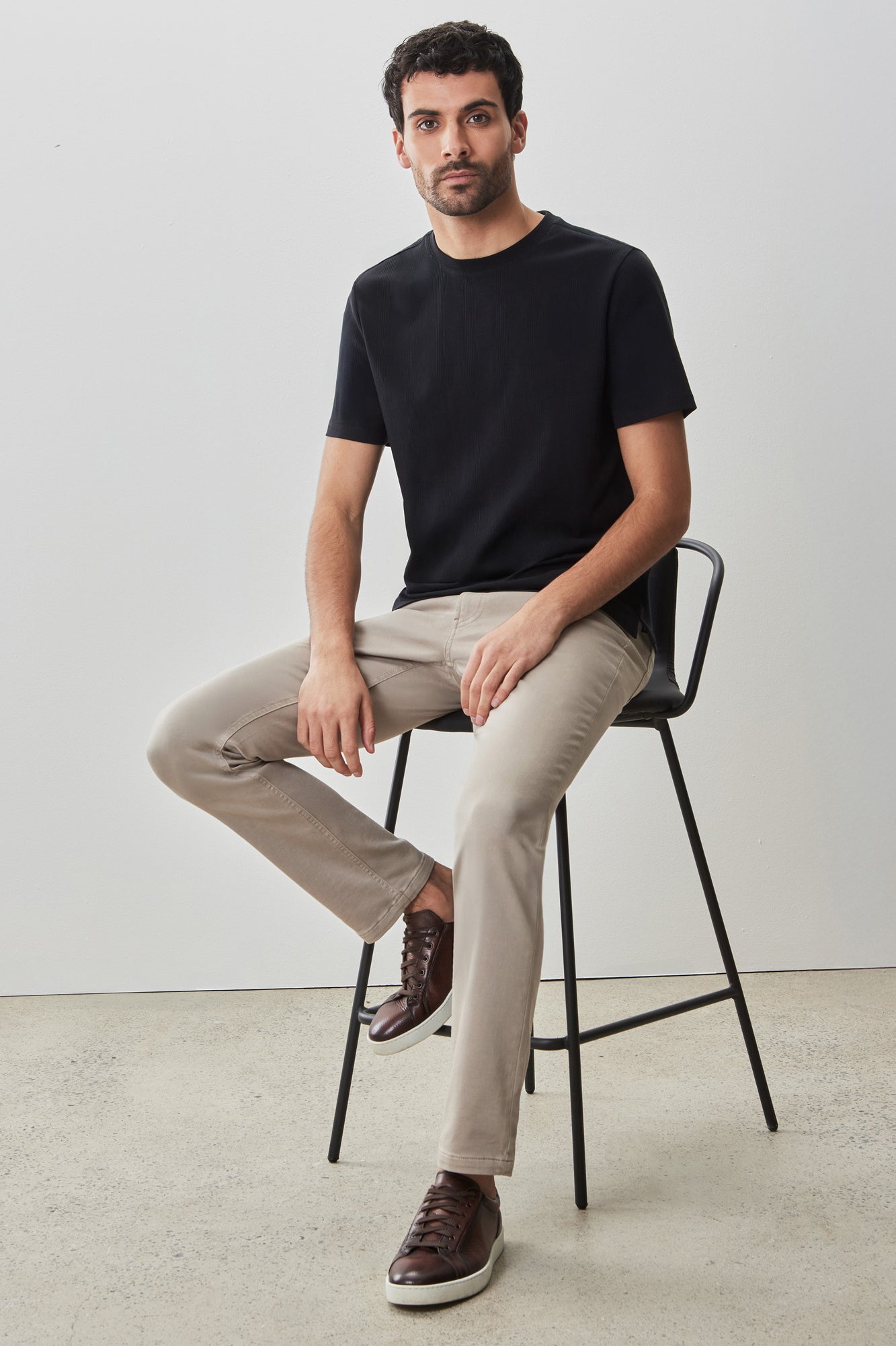 T-shirt col rond pour homme par Robert Barakett | RB51014 Portmao Noir | Boutique Vvög, vêtements mode pour homme et femme