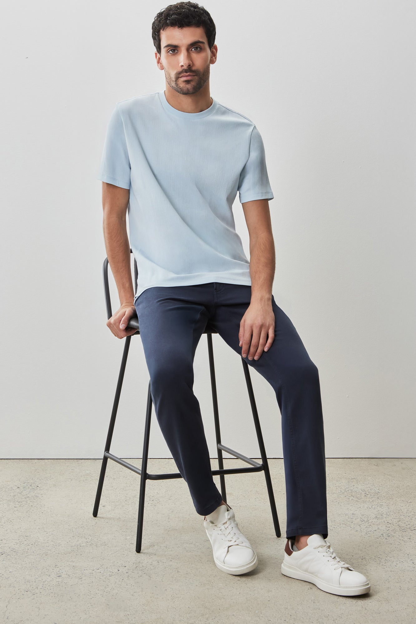 T-shirt col rond pour homme par Robert Barakett | RB51014 Portmao Bleu Clair | Boutique Vvög, vêtements mode pour homme et femme