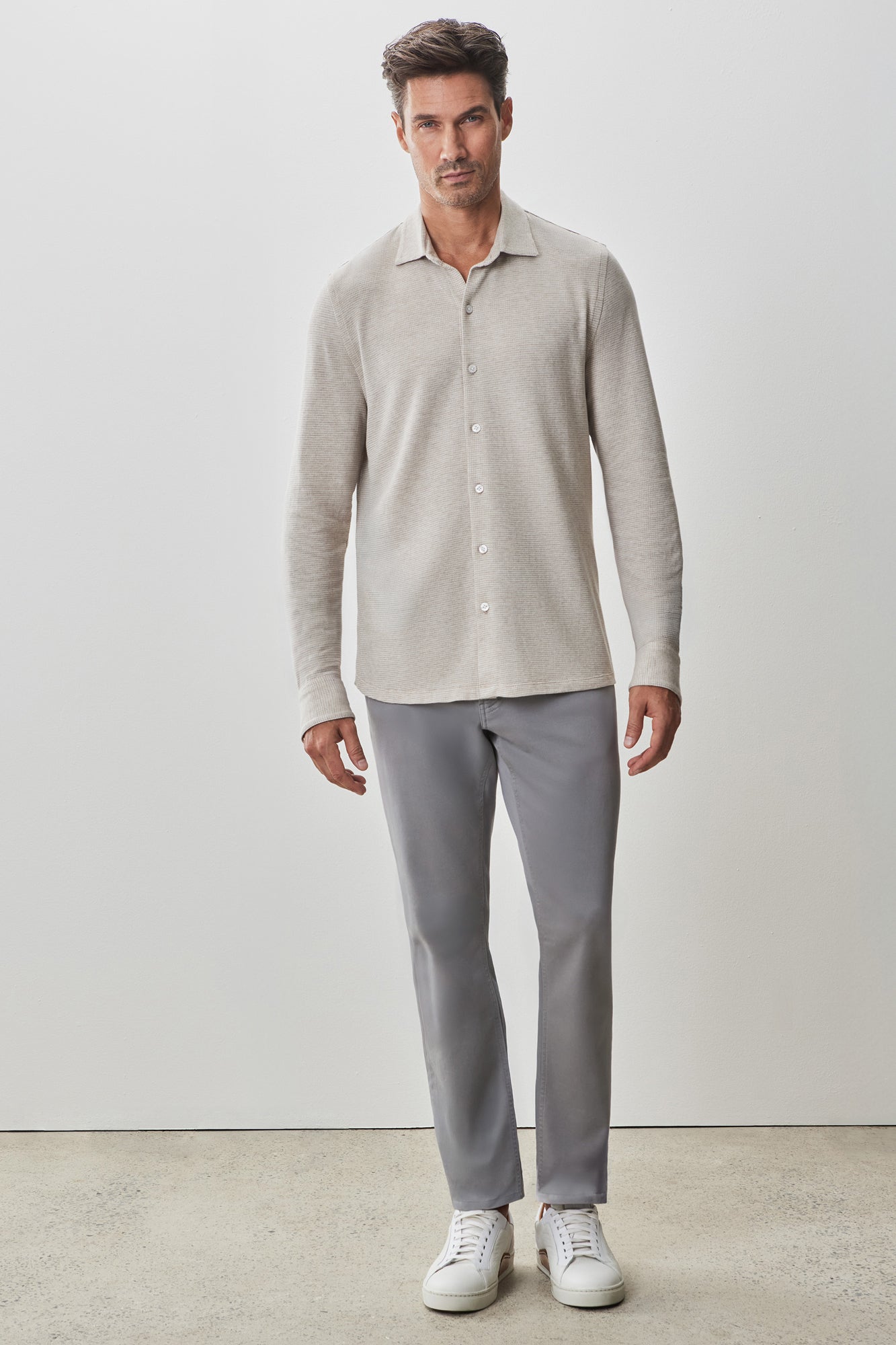 Chemise manches longues pour homme par Robert Barakett | RB51070 Dobston Anthracite | Boutique Vvög, vêtements mode pour homme et femme