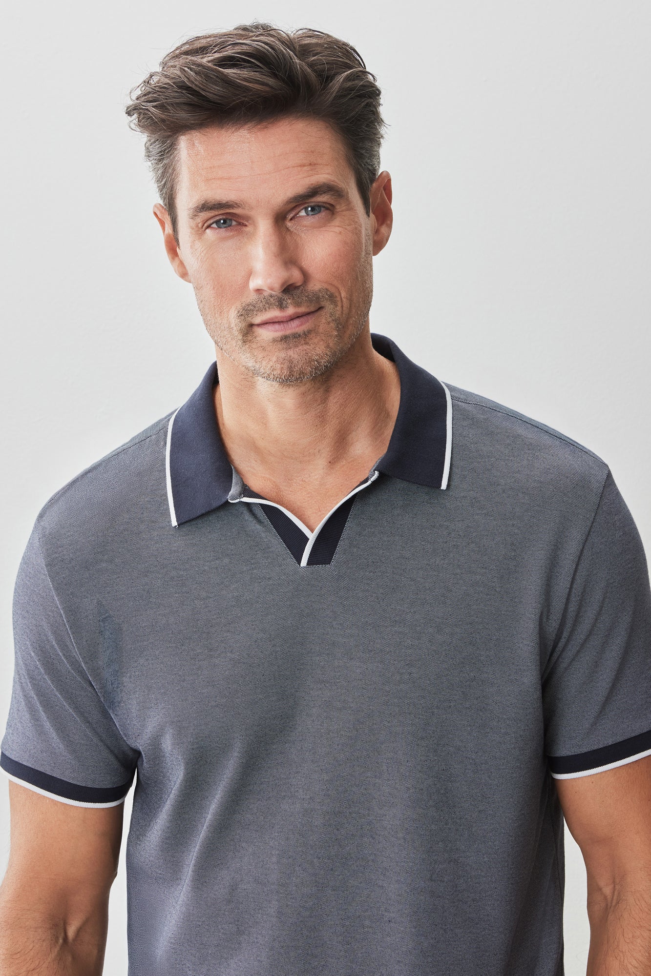 Polo à col ouvert pour homme par Robert Barakett | RB51080 Northpark Marine Bleu | Boutique Vvög, vêtements mode pour homme et femme